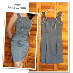 PARK AVENUE Pinstripe Pinafore Business Suit Dress - Size 2 (XS)